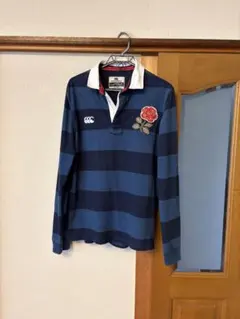 英国製　イングランドラグビーラガーシャツ Lサイズ 薔薇刺繍