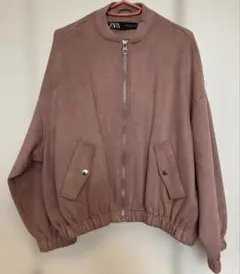 ZARA スエード風ブルゾン　ピンク　S