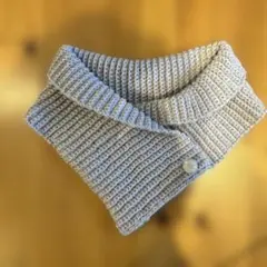 つけ襟風ネックウォーマー♪ライトグレー♪ ハンドメイド