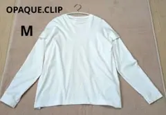 【難あり】オペークドットクリップ　カットソー　Ｍ　オーバーサイズ 　綿100%