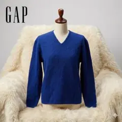 GAP ギャップ ウール100% Vネック セーター ニット ブルー S