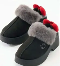 ハローキティ厚底キティBBリボンキモウサボM 未使用スリッポン