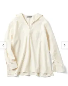 THREE FIFTY STANDARD コットンセーラーシャツ〈キナリ〉