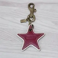 希少 COACH コーチ キーホルダー チャーム スター 星 レザー