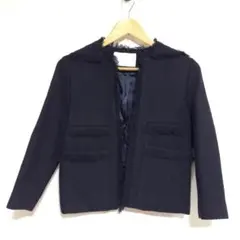 Ballsey ノーカラーツイードジャケット フリンジ トゥモローランド