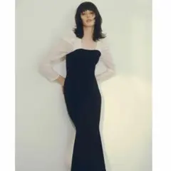 FRAY.ID フレイアイディー　オーガンスリーブマーメイドニットワンピース