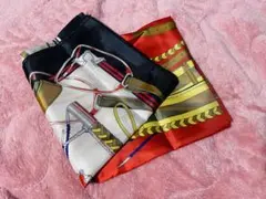 馬具モチーフ シルク風スカーフ