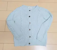 Beauty＆Youth 水色ケーブル編みニットカーディガン