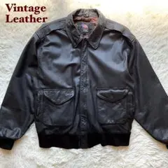 人気✨90's レザージャケット　本革　A-2 フライト　XXL ブラウン