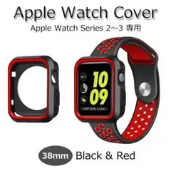 アップルウォッチ カバー Series3 2 ブラック レッド 38mm 新品