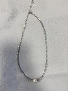 S925銀ネックレス パール付き ミニマルデザイン