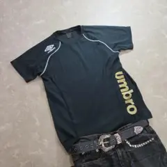 y2k 【Umbro】 Gold Logo Game Tee Tech　短丈