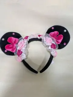 ディズニーカチューシャ フリル　バラ 薔薇