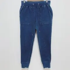 ジーユー|デニムスウェット イージーパンツ【M】ウエストゴム ドロスト ゆったり