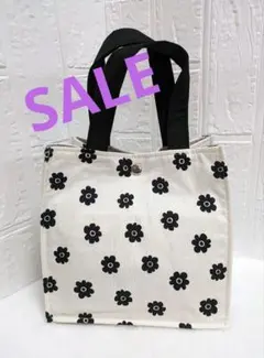 ハンドメイド【982】スクエアトートバック ランチバック サブバッグ 花柄