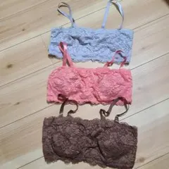 ニッセン　レース チューブトップ ブラジャー 3枚セット Mサイズ　カップ付き