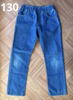 130cm ゴムウエスト デニムパンツ　ズボン