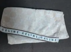 CELINE フェイスタオル ベージュ ロゴ入り