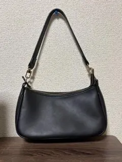Mangoマンゴー ハンドバッグ/ショルダー ハーフムーン黒 入学式などに 