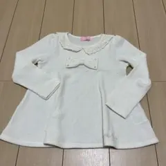 お値下げ　メゾピアノ MEZZO PIANO ホワイト 長袖レース襟ニット