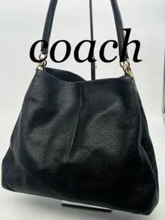 極美品 COACH オールドコーチ ハンドバッグ　レザー ブラック 黒