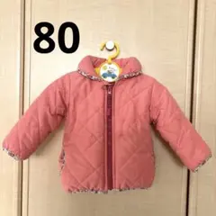 80 上着 ダウン コート 花柄 ピンク