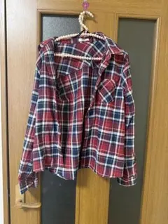 チェック柄長袖シャツ