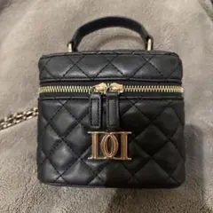 darich キルティングスクエアミニバッグ バニティバッグ ブラック 黒