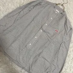 DANTON バンドカラーシャツ プルオーバー ホワイト グレー40 コットン