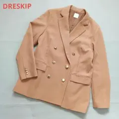DRESKIP 　テーラードジャケット　金ボタン　キャメル　L