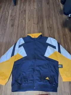 adidas ナイロンジャケット ネイビー/イエロー