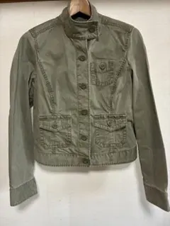 オリーブグリーン スタンドカラージャケット