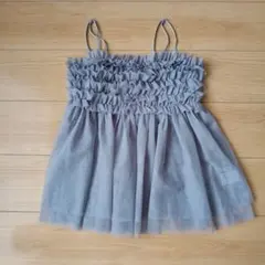 フリル付きグレーキャミソール