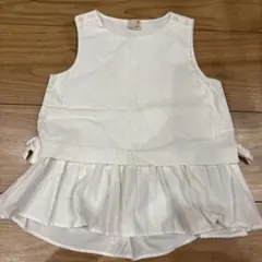 ペプラム ノースリーブ トップス ホワイト 100 キッズのサムネイル