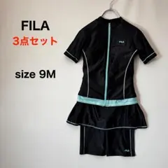 【美品】FILA フィラ フィットネス水着 3点セット ブラック×アクアミントのサムネイル