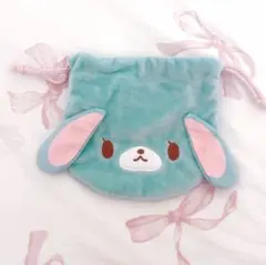 シュガーバニーズ　ふわふわ巾着2 ミントうさ