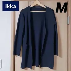 ikka ロングカーディガン ネイビー、 Mサイズ