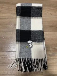スヌーピー チェック柄マフラー