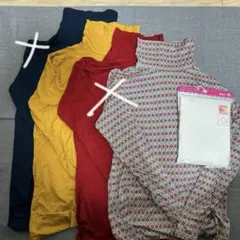 ユニクロ ヒートテック タートルネックT 2枚セット 黄、白