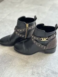 23cm マイケルコース スタッズ付きレザーブーツ 黒