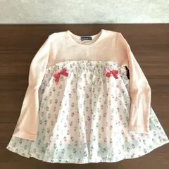 ムージョンジョン　110cm ピンク　長袖　リボン　レース付き