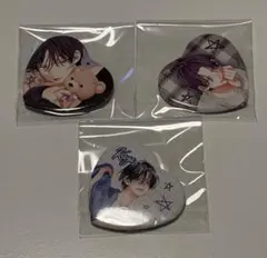 春の嵐とモンスター 春モン ハート型缶バッジ 天峰栢