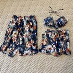 フローラル柄 セパレート水着 Mサイズ　ペアルック　カップル　お揃い　夏