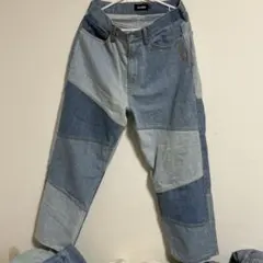 パッチワークデニムパンツ