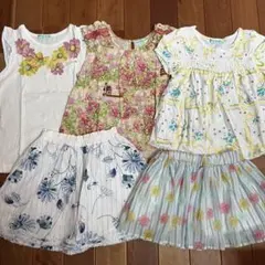 ハッカキッズ 半袖 Tシャツ チュニック スカート 120 5点セット