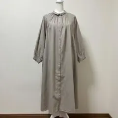 サマンサモスモス 綿　麻　ロングワンピース　春　ゆったり　長袖　ナチュラル　素敵