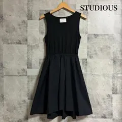 STUDIOUS ノースリーブ　切り替えし　フレア ワンピース　日本製 M199のサムネイル