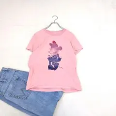 UT/ユニクロディズニーコラボ◇ミニーちゃんTシャツ☆半袖『L』ピンク　コットン