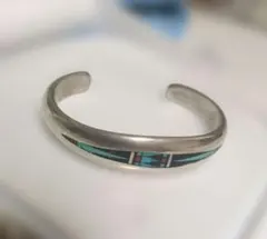 希少 ヴィンテージ リング アンティーク 925 ターコイズ インレイ