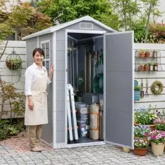 送料無料】 戸外収納庫 XLsize樹脂製 窓付き 倉庫 物置き【4000L 